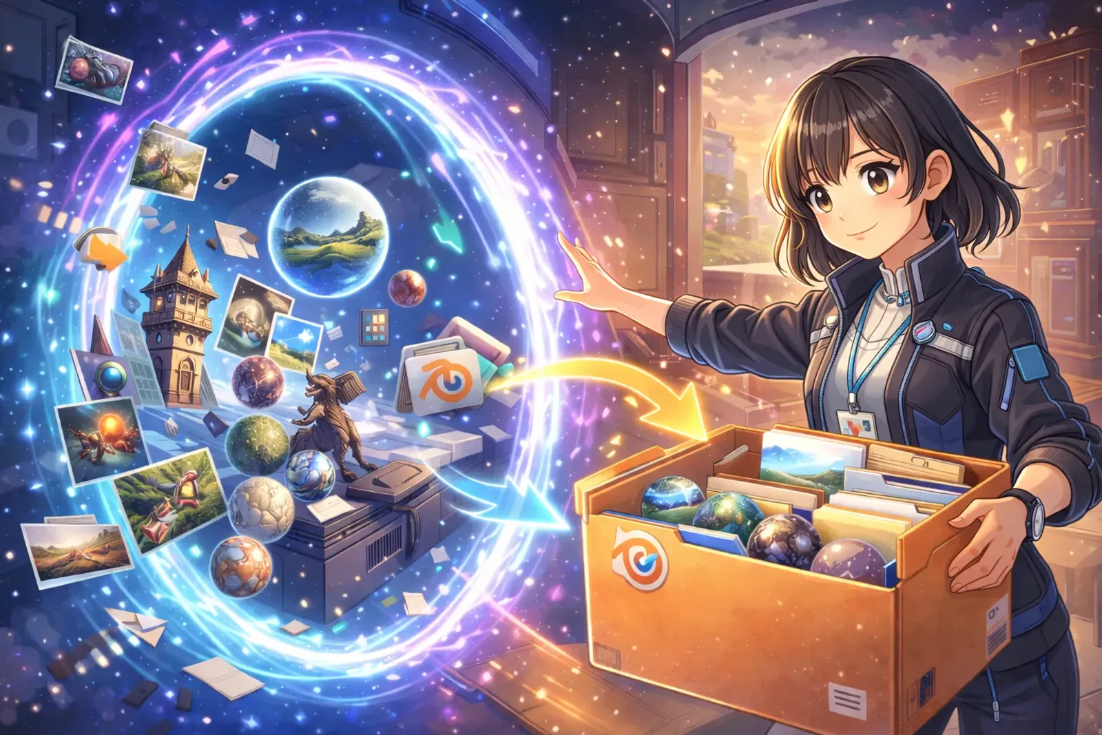 Blender project packing feature interface showcase