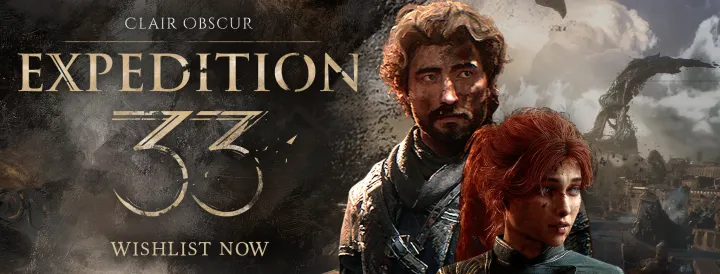 Clair Obscur: Expedition 33 key art showcasing the main cast and Belle Époque-inspired world design