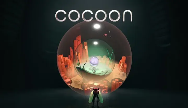 COCOON game cover showcasing warm colors and character embrace theme