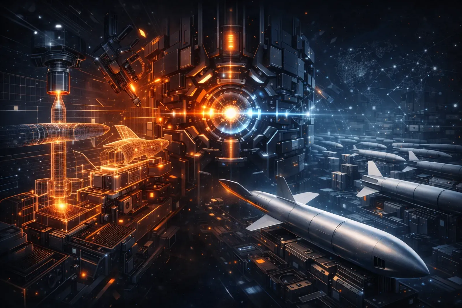 3D printing and defense manufacturing workflow concept
