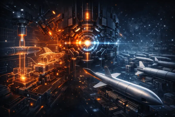 3D printing and defense manufacturing workflow concept