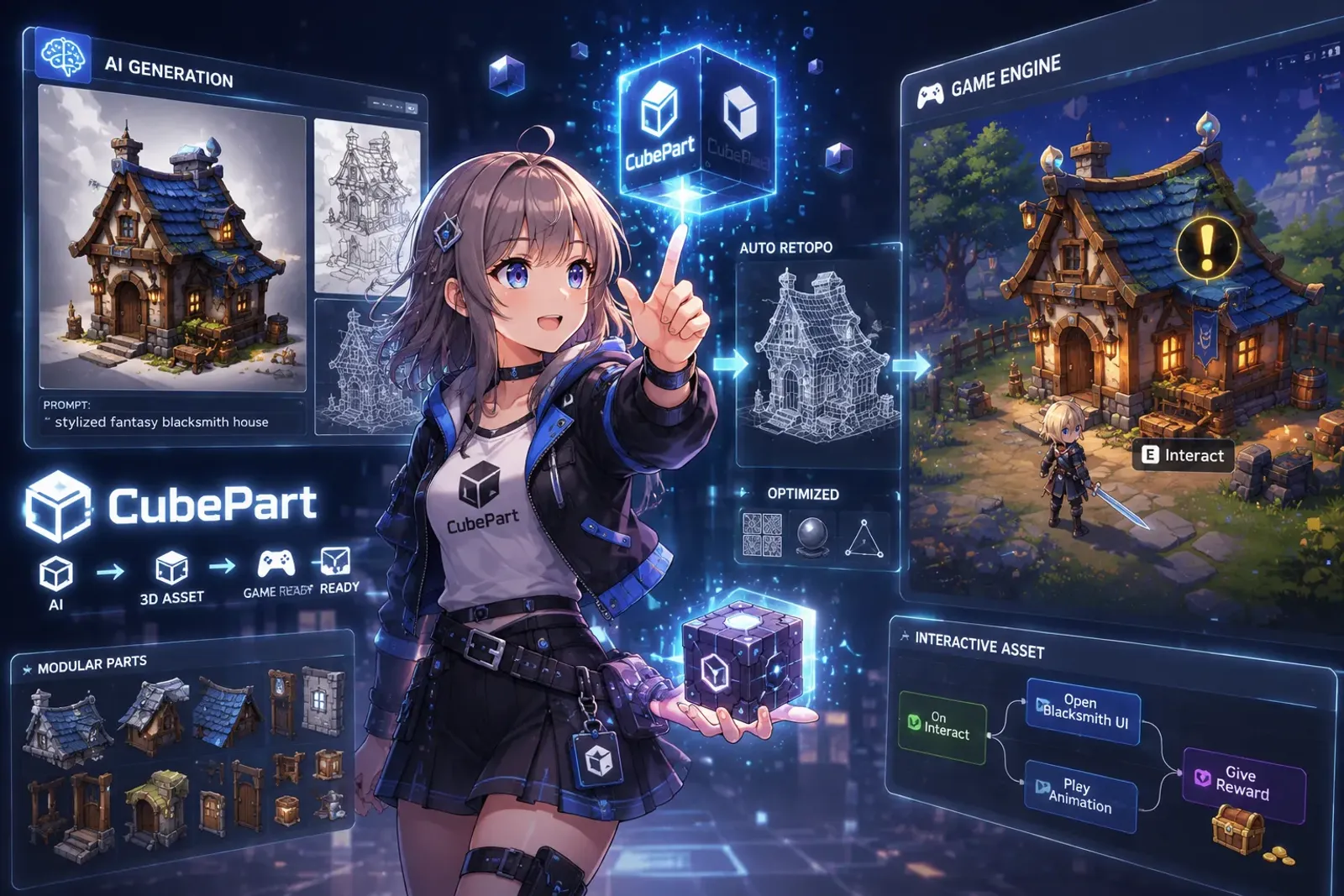 CubePart Turns AI 3D Into Interactive Game Assets