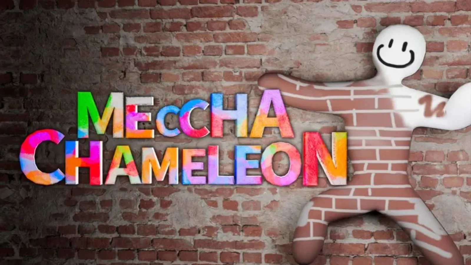 MECCHA CHAMELEON hide-and-seek game key visual showing players painting themselves to blend into the environment