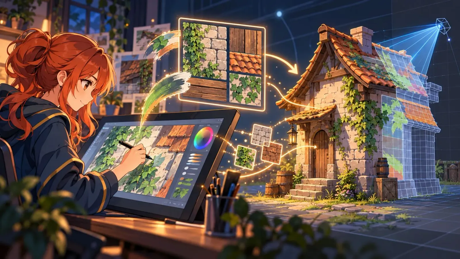 PaintBridge Krita to Blender projection texturing workflow